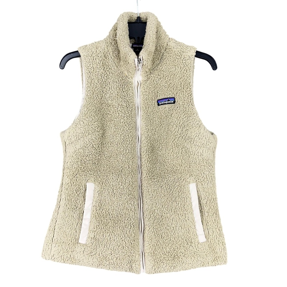 Patagonia Los Gatos Fleece Vest Beige Women's S Soft‎ Fuzzy Sherpa Worn Wear